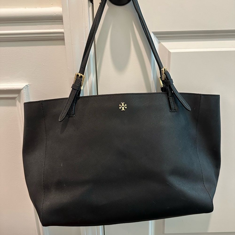 Tory Burch Black Leather Tote Bag